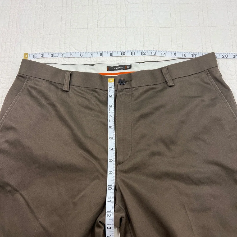 Dockers D2 Straight Fit Brown Khaki Pants Mens 38x30 Cotton Chino Trousers